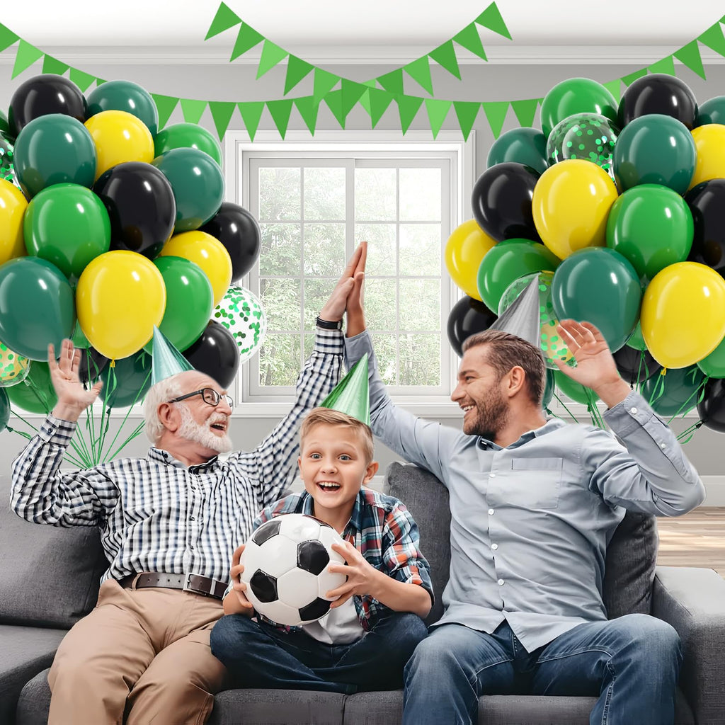 Awenztech 60pc Tractor Balloons Kit 12in Green Black Yellow for Baby Showers & Farm Parties