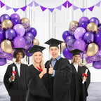 awenztech 60pcs Purple & Gold Balloons – 12in Latex Confetti & Metallic Decor Set
