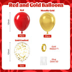 awenztech 60pcs Red and Gold Balloons – Confetti, 12in Party Decorations for Valentine’s Day, Weddings, and Birthdays