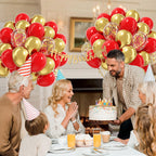 awenztech 60pcs Red and Gold Balloons – Confetti, 12in Party Decorations for Valentine’s Day, Weddings, and Birthdays