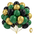 Awenztech 60pcs Green and Black 12inch Balloons with Dark Green Metallic Gold – Jungle Safari Party Decor