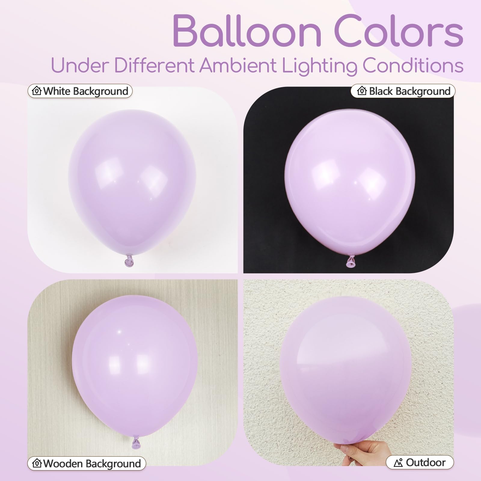 Awenztech Light Purple Balloons 12 inch – 50ct Pastel Latex Balloons for Weddings, Baby Showers, Gender Reveal & Birthdays
