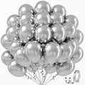 Awenztech Metallic Silver Balloons 12 Inch – 50-Pack Chrome Latex Party Balloons