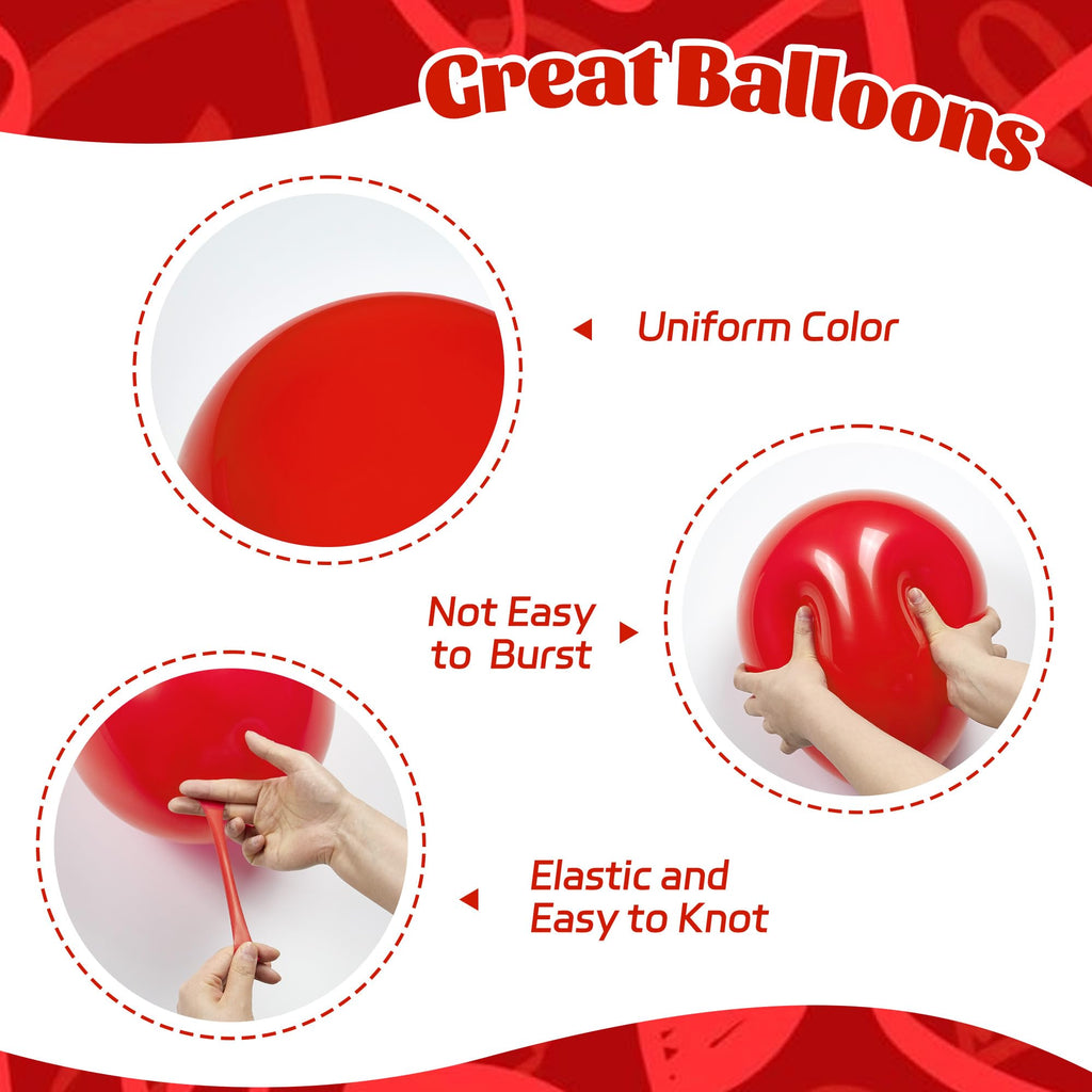 awenztech 60pcs Red and Gold Balloons – Confetti, 12in Party Decorations for Valentine’s Day, Weddings, and Birthdays