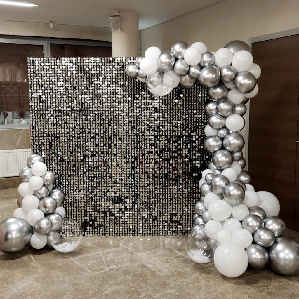 Awenztech 120pcs 5in Metallic Silver Latex Balloons – Premium Party Decor