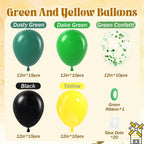 Awenztech 60pc Tractor Balloons Kit 12in Green Black Yellow for Baby Showers & Farm Parties