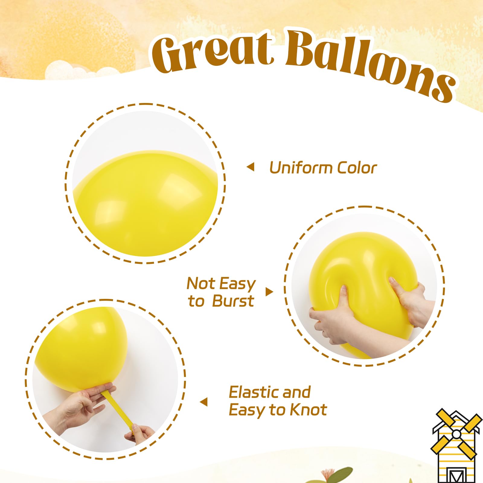 Awenztech 60pc Tractor Balloons Kit 12in Green Black Yellow for Baby Showers & Farm Parties