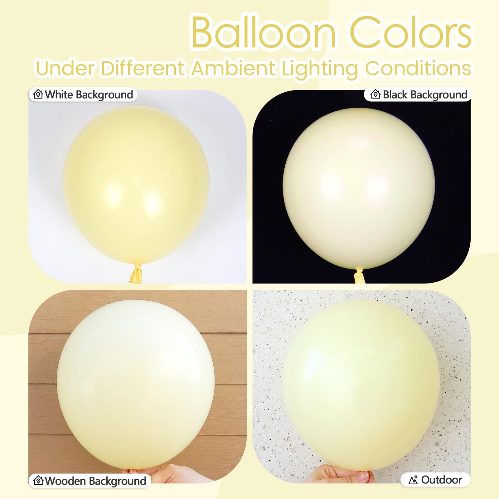 awenztech Pastel Yellow Balloons 12in – 50ct Light Yellow Latex Balloons for Baby Showers, Gender Reveals & Party Decor