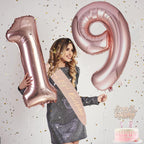 Awfrky 19th Birthday Decorations for Girls – Crown, Sash, Cake Topper, Balloons & Candles
