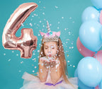 Awfrky 4th Birthday Decorations for Girls – Rose Gold Crown, Sash, Cake Topper & Balloons