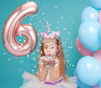 Awfrky 6th Birthday Decorations for Girls — Rose Gold Tiara, Sash, Cake Topper & Balloons