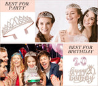 Awfrky 20th Birthday Decorations for Women – Crown, Sash, Cake Topper & Candles (10pcs)