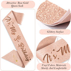 Awfrky Rose Gold 3rd Birthday Decorations for Girls – Tiara, Sash, Cake Topper & Balloons