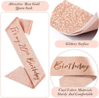 Awfrky 20th Birthday Decorations for Women – Crown, Sash, Cake Topper & Candles (10pcs)