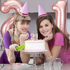 Awfrky 21st Birthday Decorations for Her – Rose Gold Tiara, Sash, Cake Topper & Balloons