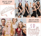 Awfrky 19th Birthday Decorations for Girls – Crown, Sash, Cake Topper, Balloons & Candles