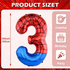 AXBMM 40-Inch Spider Balloons Numbers 3–7 for Spider Birthday Decor