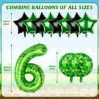 AXBMM 40 Inch Green Pixel Number 6 Balloon Set - 11pc Foil Party Balloons for 6th Birthday & Pixel Theme