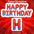 AXBMM Spider Themed Happy Birthday Banner Kit – 12 ft Backdrop with Spider Balloons (Blue+Red)