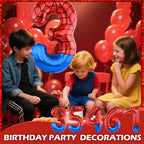AXBMM 40-Inch Spider Balloons Numbers 3–7 for Spider Birthday Decor