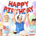 AXBMM Spider Themed Happy Birthday Banner Kit – 12 ft Backdrop with Spider Balloons (Blue+Red)