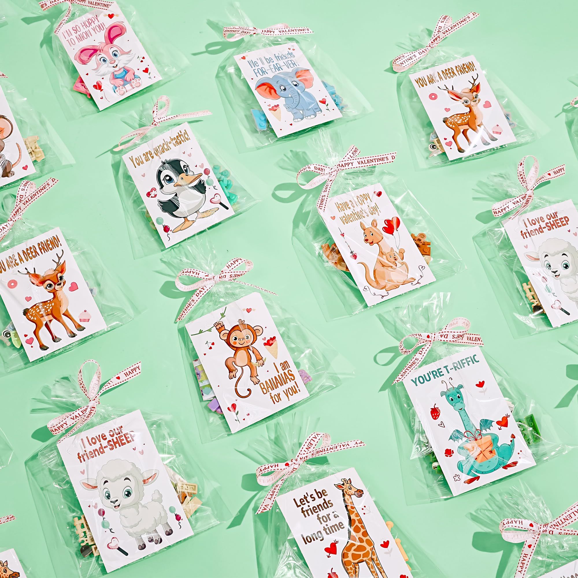 AYGXU 30-Pack Valentines Blocks & Cards for Kids – Classroom Gifts & Party Favors
