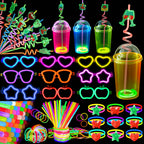B Bascolor Glow in the Dark Party Supplies – 260 Pcs Light Up Party Favors