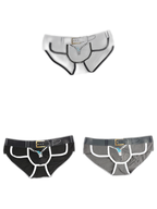 Zipper Belt Printed Cotton Pouch Briefs