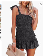 European And American Fold Ruffled Tied Dress