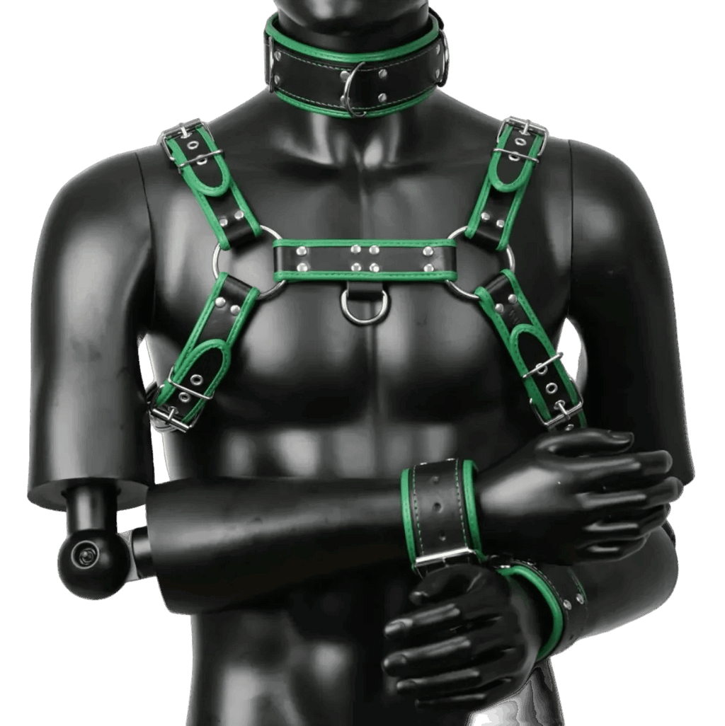 Harness, Cuff, Collar Bundle Green