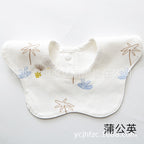 Pure Cotton 360° Rotatable Baby Bib - Petal-Shaped Drool Bib