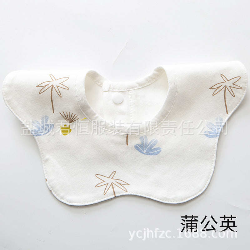 Pure Cotton 360° Rotatable Baby Bib - Petal-Shaped Drool Bib