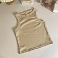 Solid Color Cropped Slim Fit Sleeveless Tank Top Women's