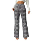 Houndstooth Wide-leg High-waisted Versatile Slim-fit Wool Straight-leg Pants