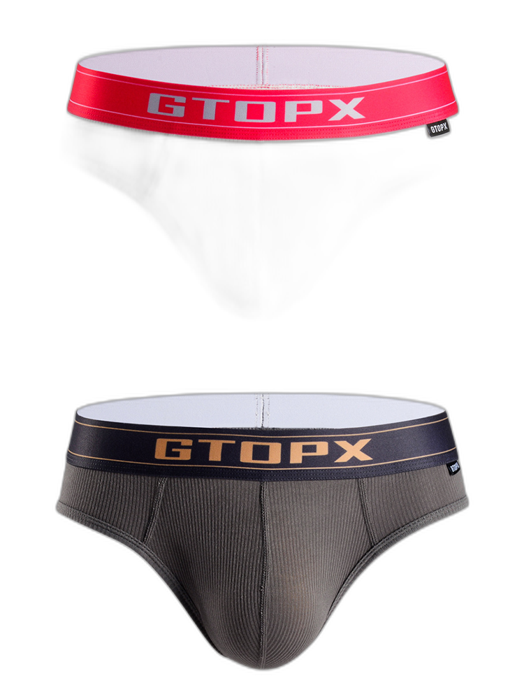 Men's Threaded Fabric U Convex Low-Rise Briefs