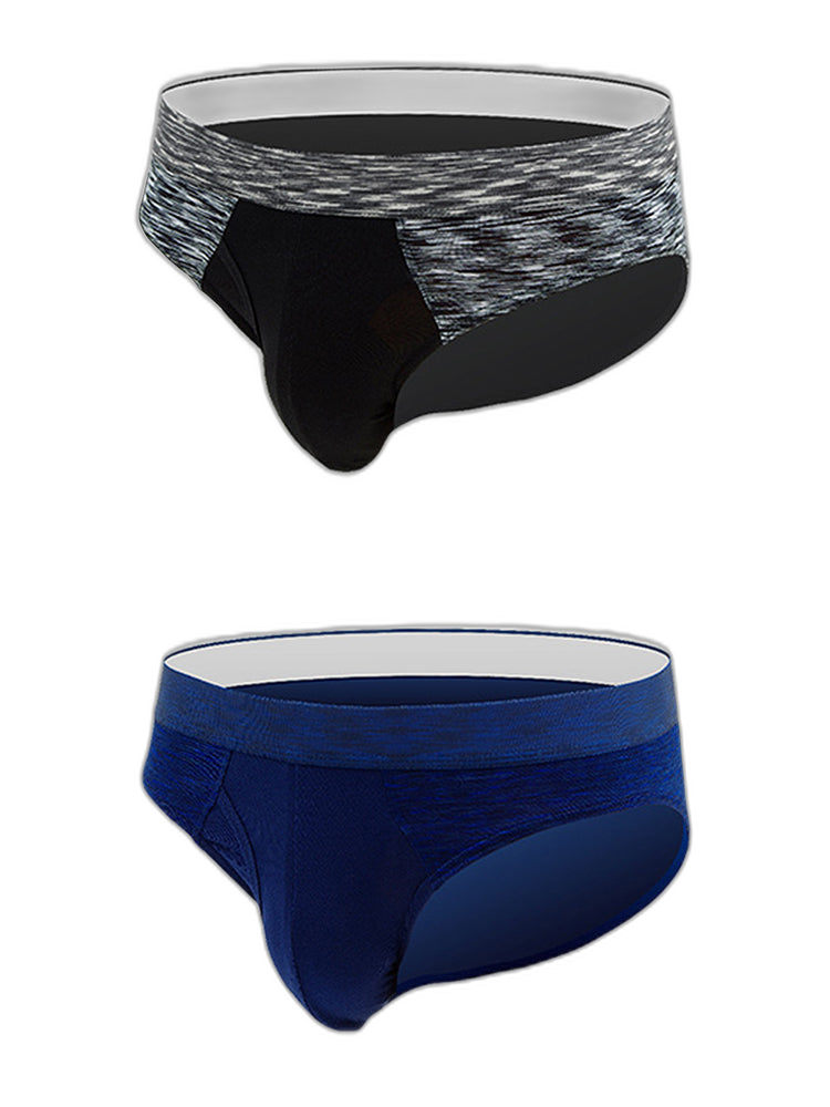 2 Pack Men's Breathable Spell Color Butt Lifting Briefs