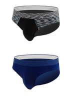 2 Pack Men's Breathable Spell Color Butt Lifting Briefs