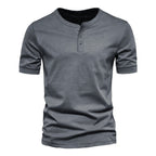 Mens Casual Crew-Neck Short-Sleeve Solid-Color T-Shirt