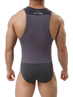Mens Sexy Sheer Mesh Wrestling Bodysuit