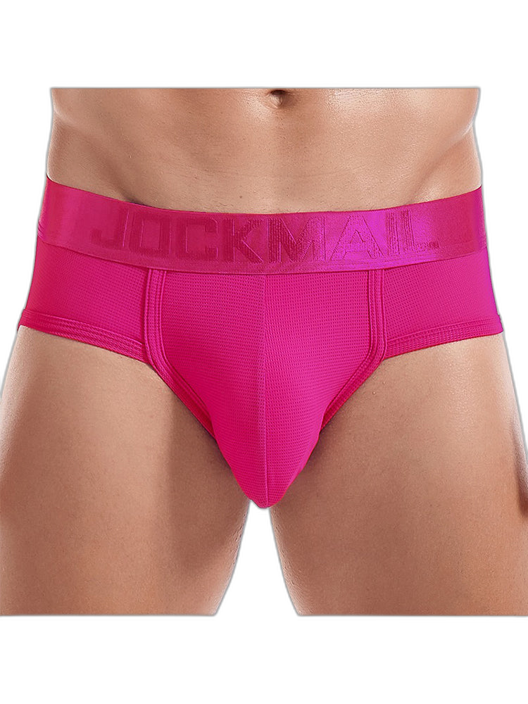 Men's Solid Color Mesh Breathable Sports Fitness Briefs