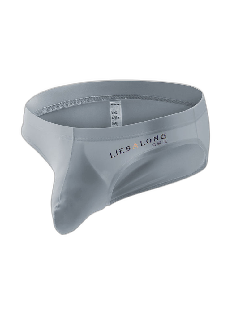 3 Packs of Men's Ice Silk Seamless Convex Pouch Briefs