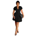 Women's Solid Color Plus-Size Dress