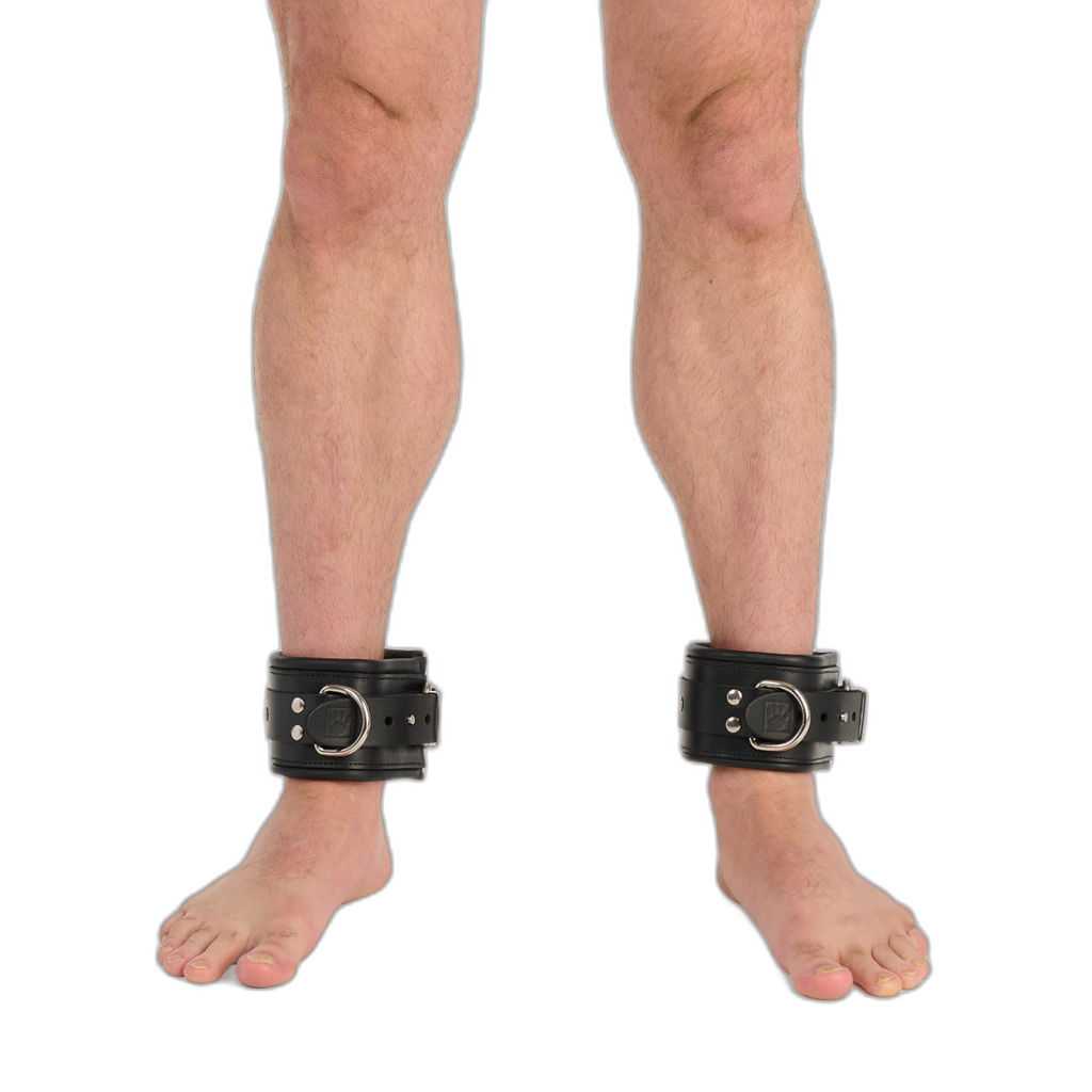 Prowler RED Leather Lockable Ankle Restraints Black