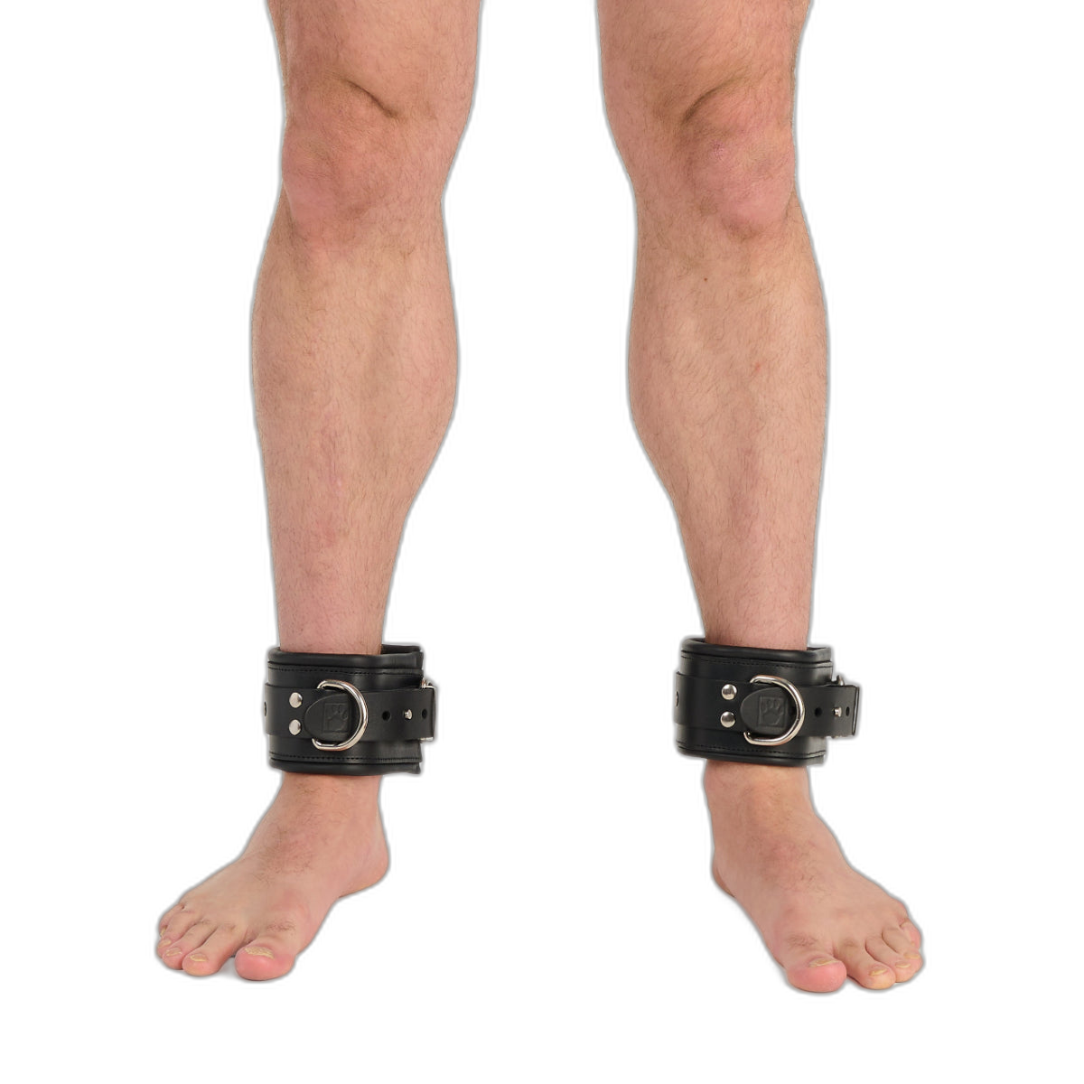 Prowler RED Leather Lockable Ankle Restraints Black