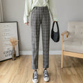 Women's New Spring And Autumn Plaid Casual Pants High Waist