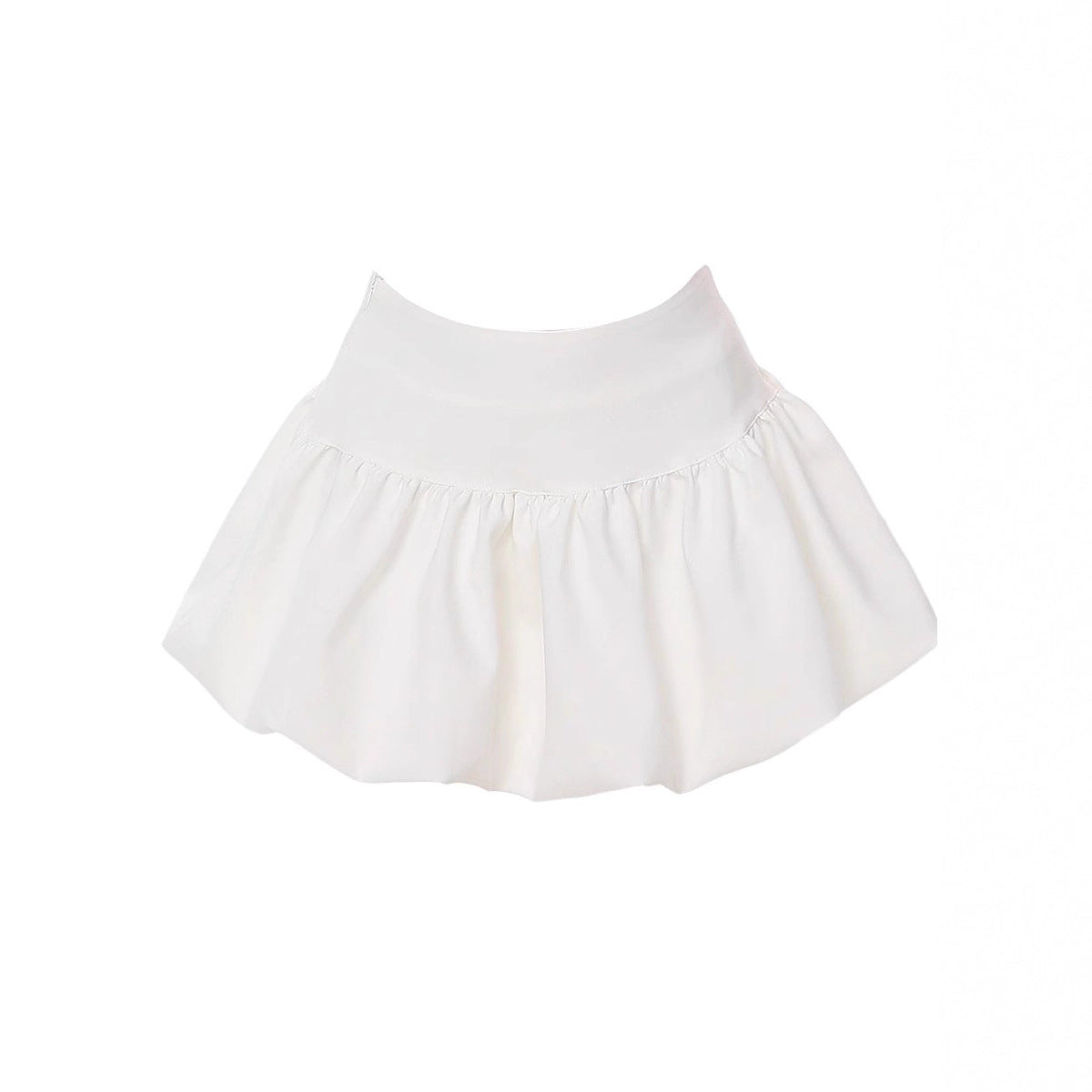 Ballet-style White Bud Skirt For Women Sweet And Chic High-waisted A-line Skirt For Summer French-style Fluffy Bubble Skirt