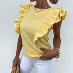 Women's Round-neck Sleeveless Solid-color Tank Top T-shirt