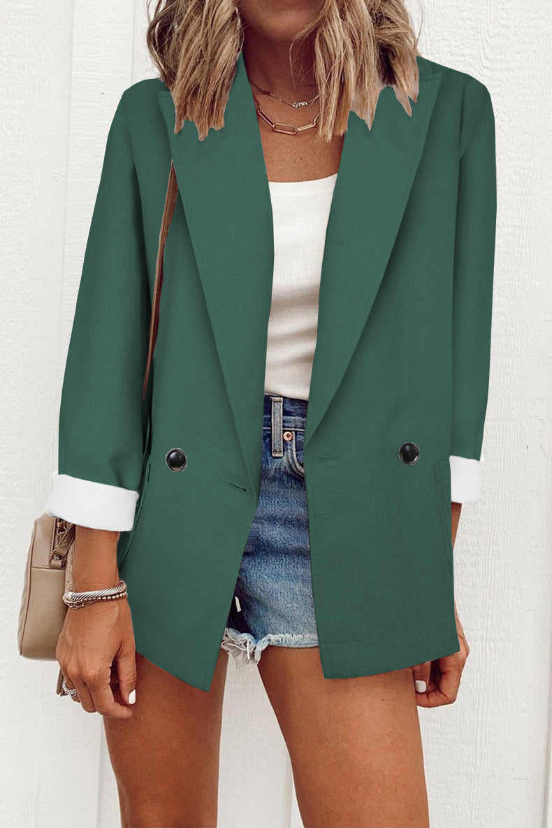 Temperament Slim Jacket Fashion Business Single Breasted Long Sleeve Casual Suit Top Clothing