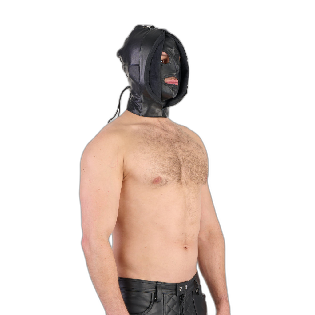Prowler RED Leather Double Hood With Front Zipper Black