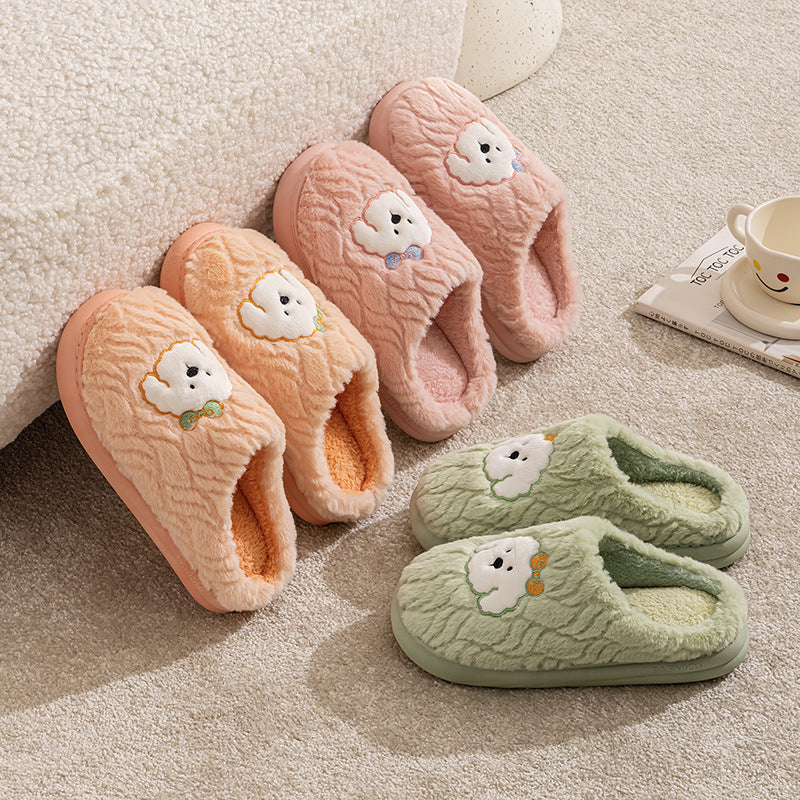 Couple Cotton Slippers Indoor Thickening Warm Plush Cotton Shoes